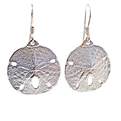 Sand Dollar Necklace or Earrings by Ali C Art, Made in USA Unique Handmade Sterling Silver Ocean Beach Shell Pendant Jewelry, Gift for Her Women Wife Mother Girlfriend Birthday Love Swimwear Beachwear