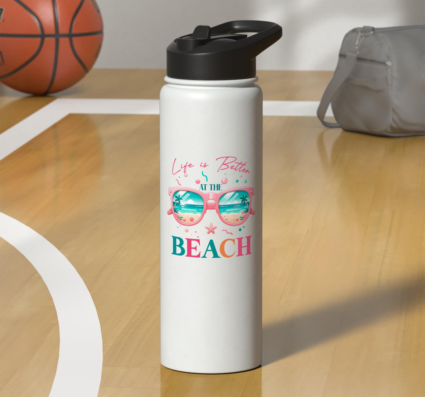 Life Is Better At The Beach Stainless Steel Insulated Water Bottle