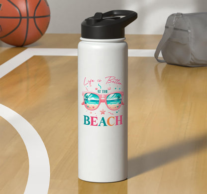 Life Is Better At The Beach Stainless Steel Insulated Water Bottle