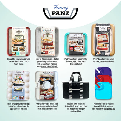 Fancy Panz - Aqua Insulated Casserole Carrier Bag - Insulated Thermal Bags for Hot & Cold Food Holds 2 Standard Size Fancy Panz - 2 Pockets - Food Container - Hosting Essentials