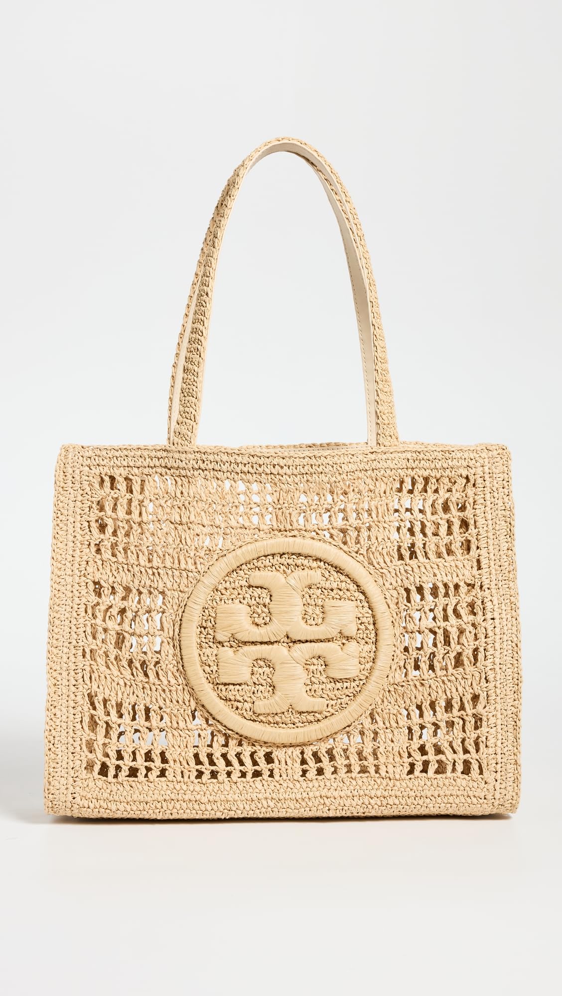 Tory Burch Women's Ella Hand Crocheted Small Tote, Natural, Tan, One Size