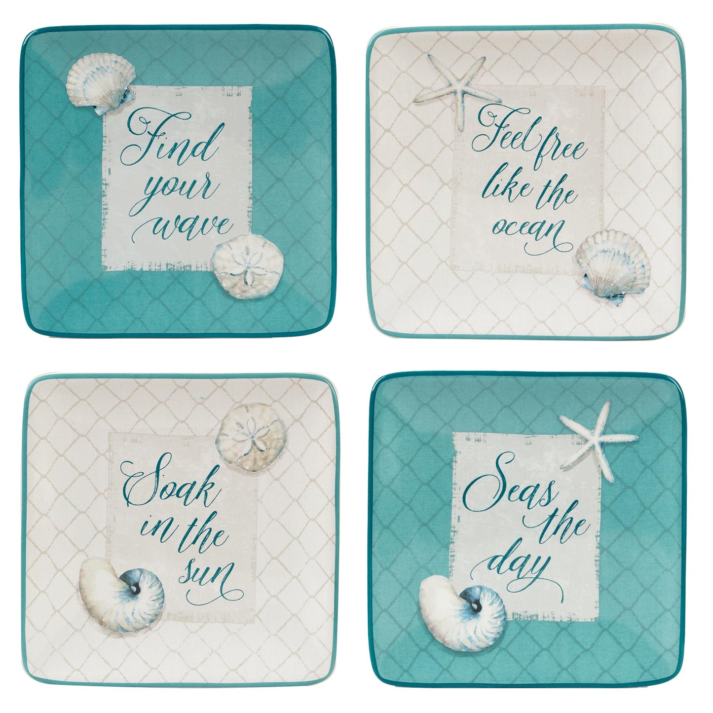 Certified International Ocean View 6" Canape/Luncheon Plates,Set of 4