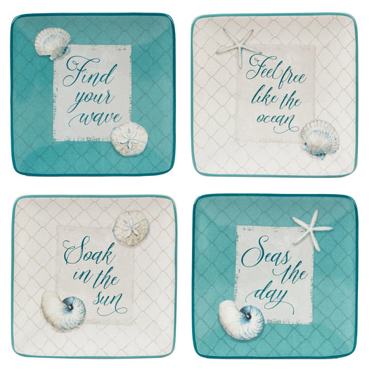 Certified International Ocean View 6" Canape/Luncheon Plates,Set of 4