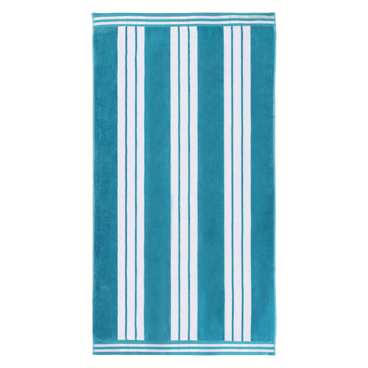Superior Cotton Cabana Striped Beach Towels, Colorful Towels for Adult, Kid, Pool, Swimming, Sand, Travel, Large Oversized, Absorbent, Fast Drying, Bath Basics, Cabana Collection, 1 Piece, Turquoise