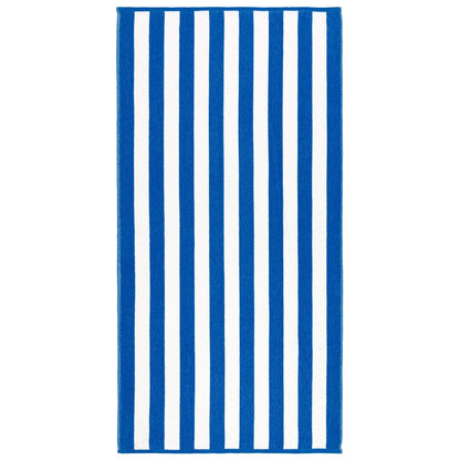 Beachland Classic Cabana Stripe Beach Towel - 30 x 60 inch - Soft Cotton Terry Resort Style Perfect for Beach and Pool (Royal-Mint-Tur, 6 Pack)