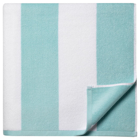 WEDPLAN Cotton Oversized Beach Towel - 40 x70 Inch Extra Large Striped Pool Towel, Big Soft Terry Cloth Turquoise Cabana Swim Towel