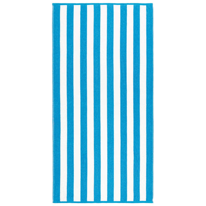 Beachland Classic Cabana Stripe Beach Towel - 30 x 60 inch - Soft Cotton Terry Resort Style Perfect for Beach and Pool (Royal-Mint-Tur, 6 Pack)