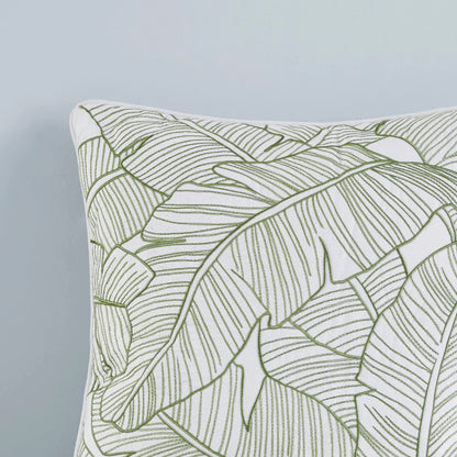 Harbor House Cozy Cotton Comforter Set - Coastal, All Season Down Alternative Casual Bedding with Matching Shams, Decorative Pillows, Lorelai, Monstera Leaf Green King(110"x96") 6 Piece