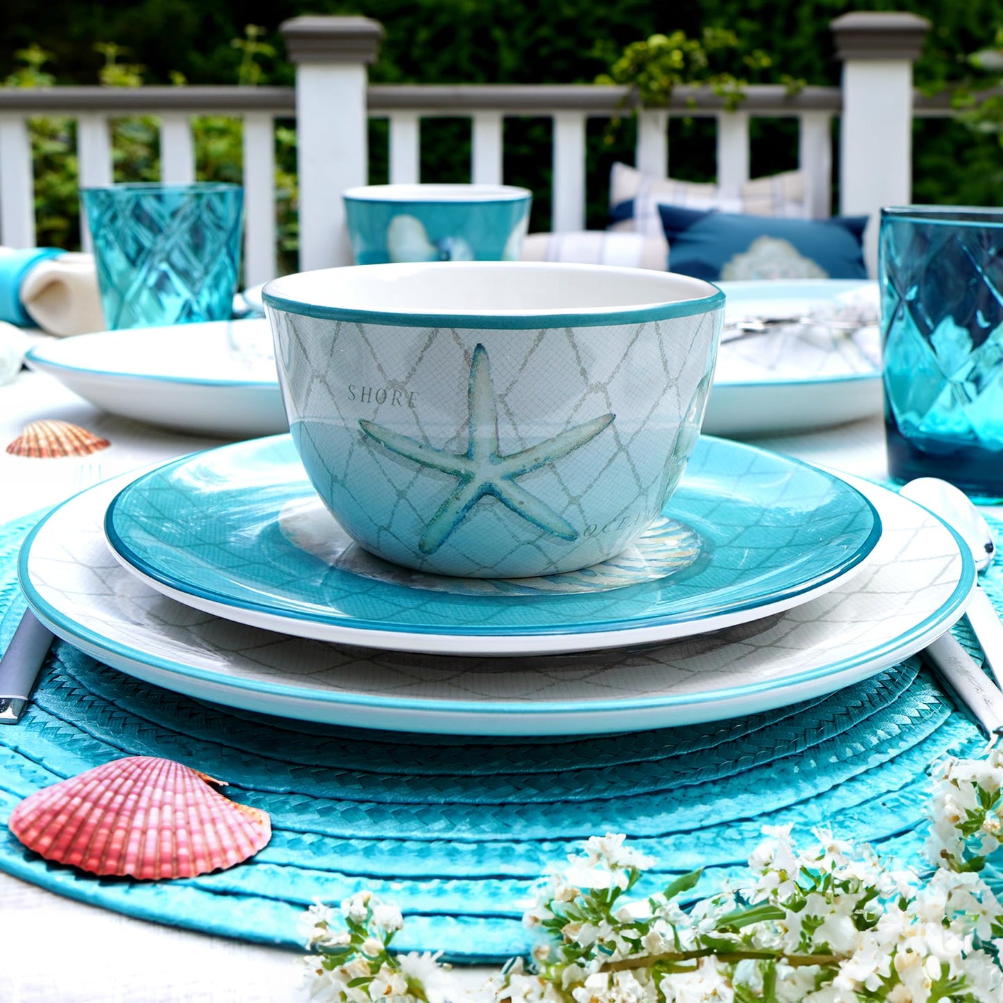 Certified International Ocean View 5.25" Ice Cream/Dessert Bowls,Set of 4