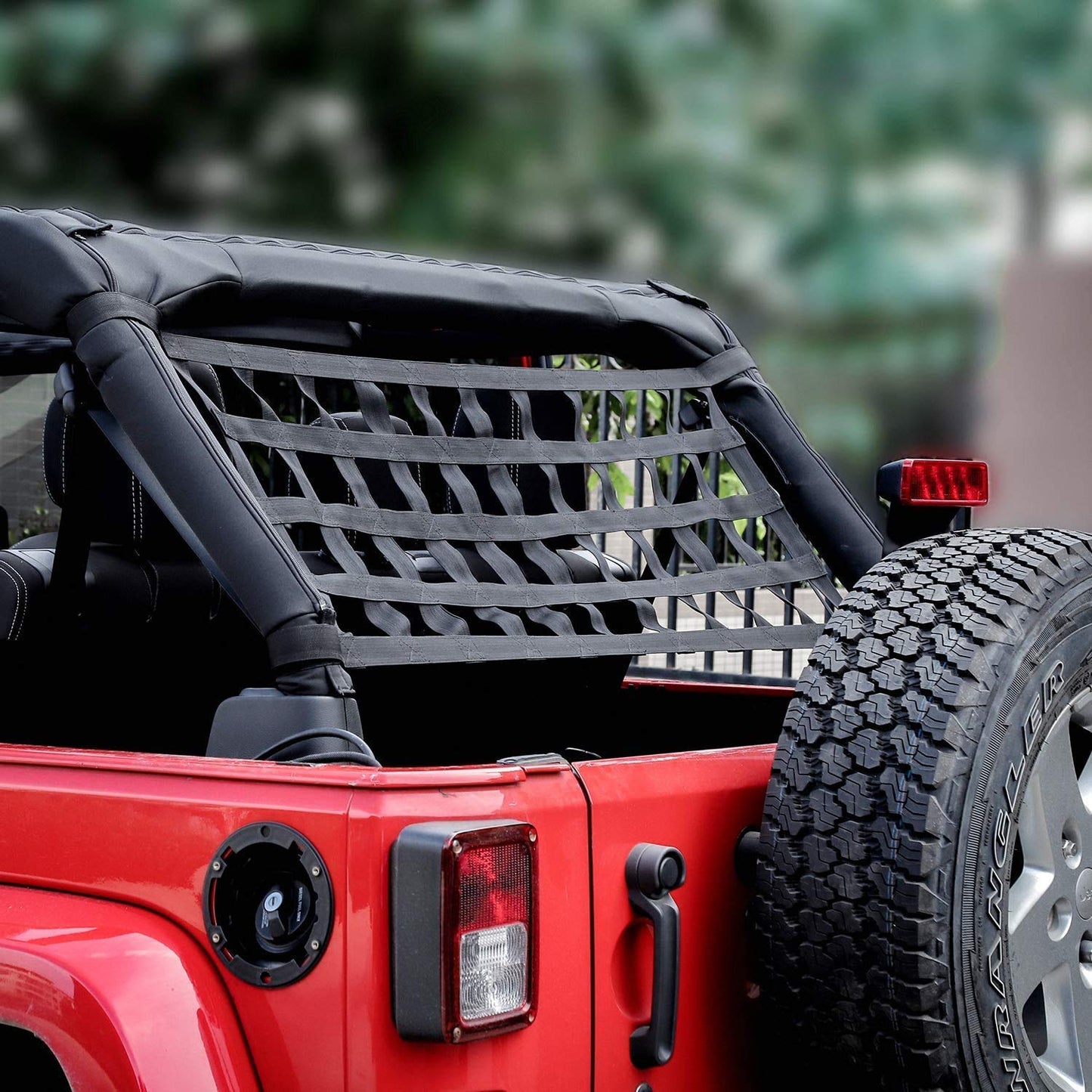 Mesh Cargo Net Hammock Roof Top Netting Hammock for Jeep Wrangler YJ TJ JK JKU JL JLU JT & Gladiator JT Accessories1987-2024 (Black)