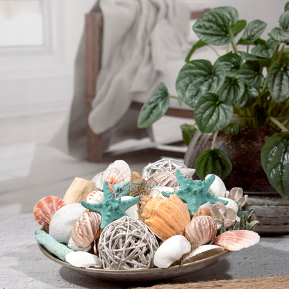 ANDALUCA Ocean Plumes Scented Seashell Potpourri Made in California Large 20 oz Bag Fragrance Vial Scents of Orange, Lime, Bergamot, Lily, Rose and Tonka Coastal Home Decor