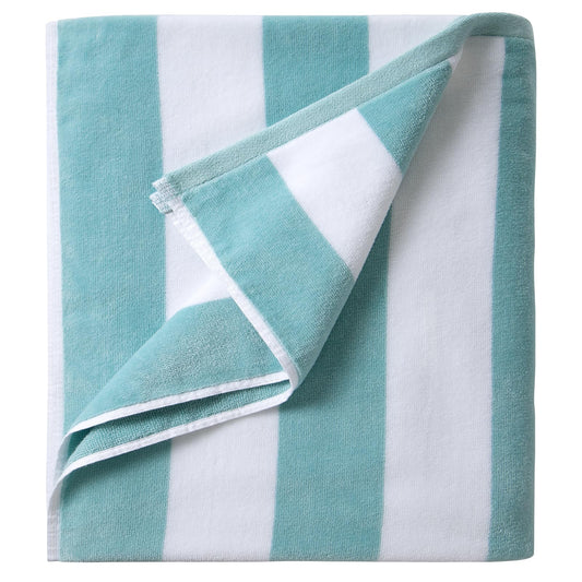 LULUHOME Large Oversized Beach Towel - Big Cotton 36 x 70 Inch Striped Pool Towel, Large Cabana Soft Swimming Towel for Adult Men Women,Aqua