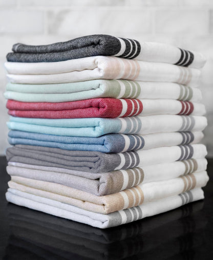 All-Clad Dual-Purpose Kitchen Towels: Highly Absorbent, Super Soft Long Lasting - 100% Cotton, 17"x30" Dish Towels for Cleaning & Drying Dishes, Pans, Glassware, or Countertops, (3-Pack), Rainfall