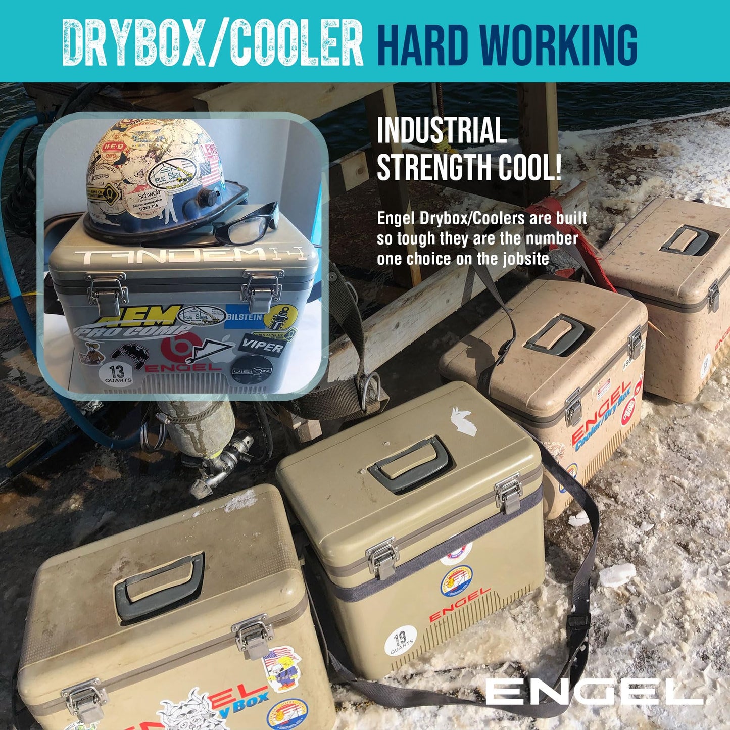 Engel UC13 13 Quart Leak-Proof, Air Tight, Drybox Cooler and Small Hard Shell Lunchbox for Men and Women in Seafoam