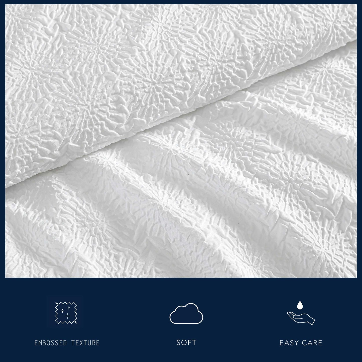 Nautica - Queen Bed Set, Embossed Comforter with Matching Bed Sheets, Shams, Pillowcases & Plush Throw, Wrinkle-Resistant, Oeko-Tex Certified (Sunflower White)
