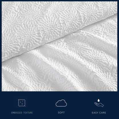 Nautica - Queen Bed Set, Embossed Comforter with Matching Bed Sheets, Shams, Pillowcases & Plush Throw, Wrinkle-Resistant, Oeko-Tex Certified (Sunflower White)