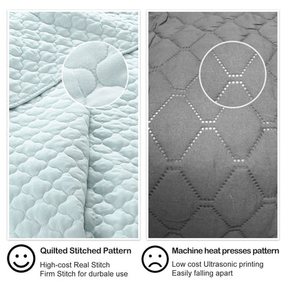 HORIMOTE HOME Quilt King Size Aqua Blue, Lightweight Quilt for Summer, Ultra-Soft Microfiber Modern Style Quilted Clouds Pattern Bedspread Quit Set 3 Pieces(1 Quilt and 2 Pillow Shams)