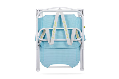 SUNFLOW Shore Thing Premium Beach Chair - Adjustable, Portable, Rust-Resistant, Reclining Beach Chair with UPF 50+ Sun Shade and Drink Holder for The Ultimate in Comfort (Sky Blue)