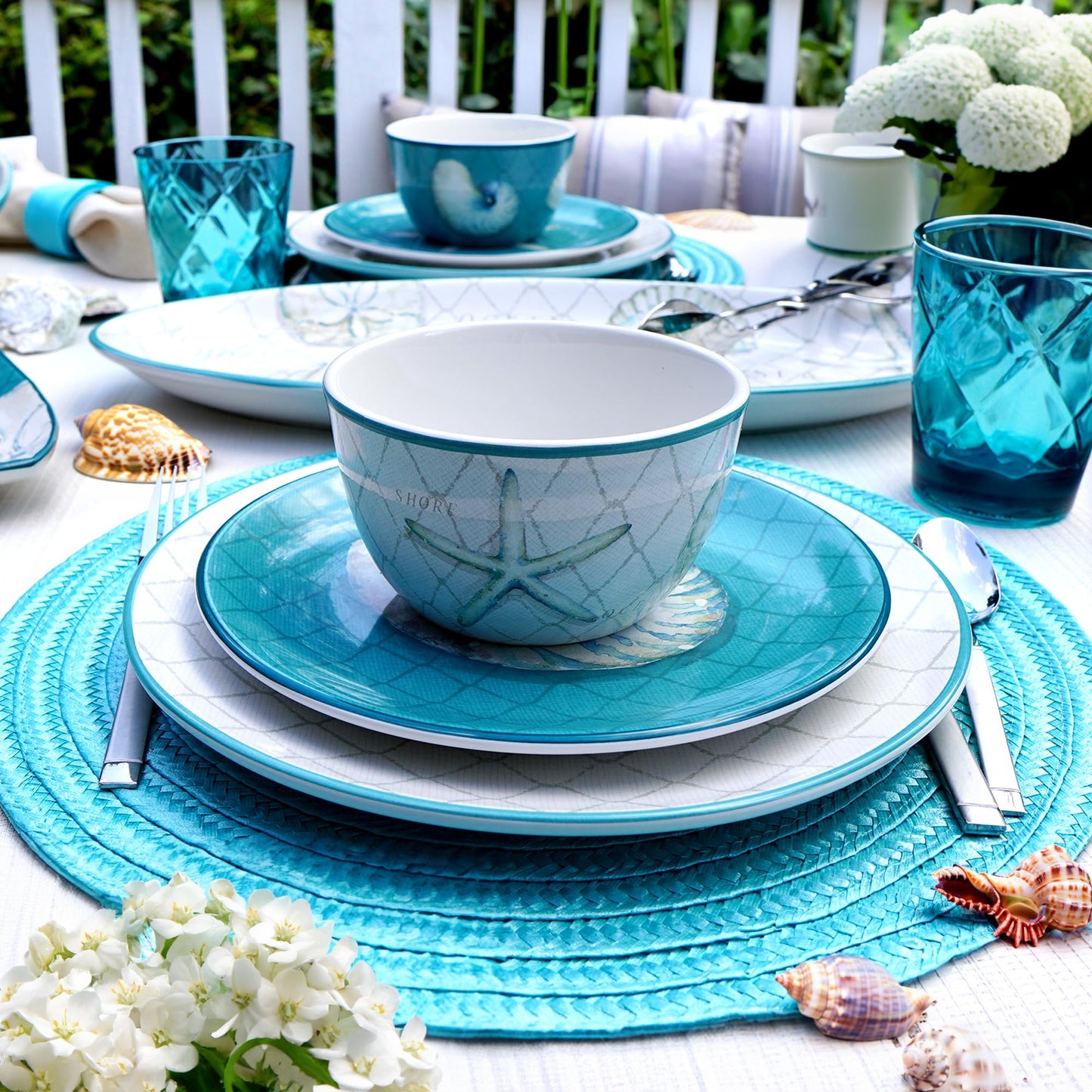 Certified International Ocean View 16 Piece Dinnerware Set, Serice for 4