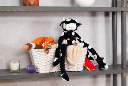 OtterPets Dog Toy Basket, Handmade Dog Toy Bin, Bone Shaped Pet Organizer, Cat Storage Box (Cotton Rope, 17x13in)