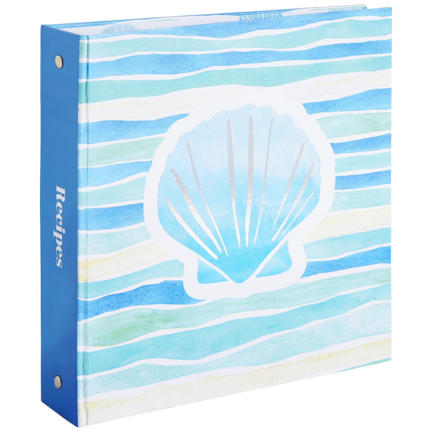 C.R. Gibson Coastal Kitchen Recipe Pocket Page Binder - Recipe Binder with Pocket Pages for Organizing Recipes