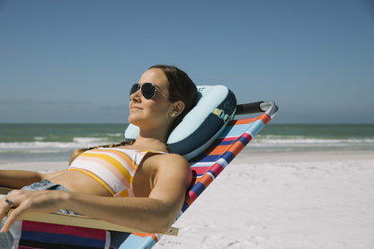 Ballast Beach Pillow – Comfy, Durable & Compact, Stays Put on Windy Beaches with Patented Sand Pouch, Inflatable Pillow for Beaches, Pools, Camping, Festivals and Travel (Island Paradise)