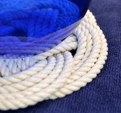 Nautical Sailor Knot Cotton Rope Trivet Small Natural White
