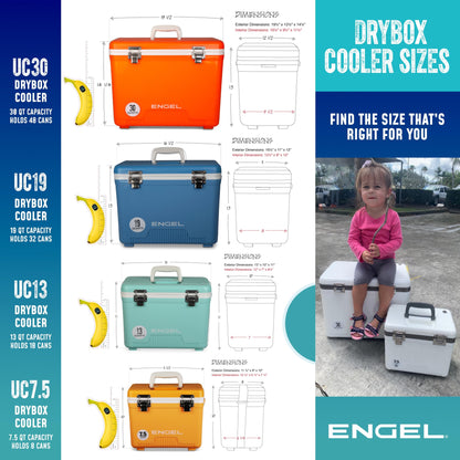 Engel UC13 13 Quart Leak-Proof, Air Tight, Drybox Cooler and Small Hard Shell Lunchbox for Men and Women in Seafoam