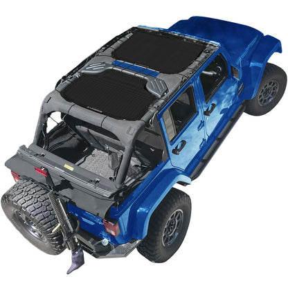 Alien Sunshade Jeep Wrangler JKU Black (2007-2018) Front & Rear Mesh Sun Shade for JK Unlimited, Blocks UV, Wind, Noise, Jeep Gifts, Bikini Jkini Top Cover for Sport, Sport S, Sahara, Rubicon