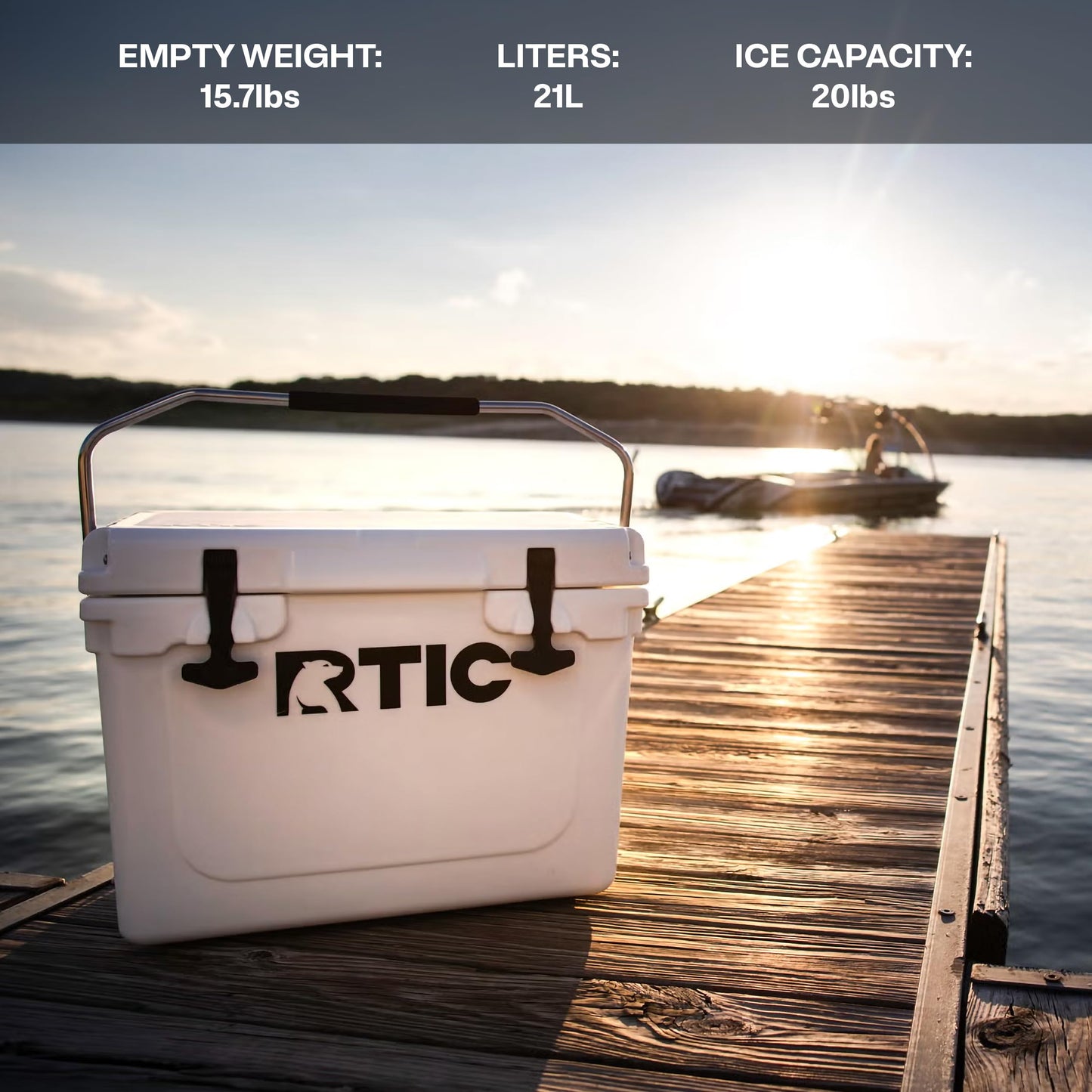 RTIC 20 QT Ultra-Tough Cooler Hard Insulated Portable Ice Chest Box for Beach, Drink, Beverage, Camping, Picnic, Fishing, Boat, Barbecue, Lagoon