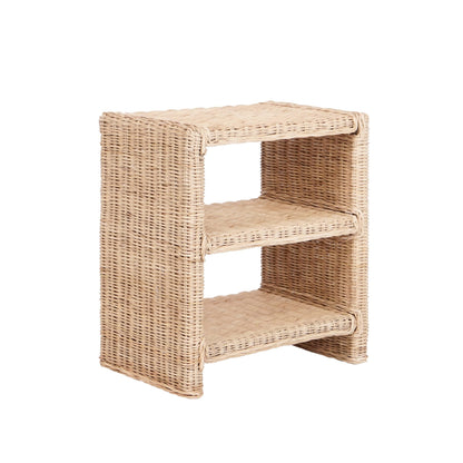 JONATHAN Y NST1000A Praerie 22" Coastal Bohemian Rattan/Wood 3 Tier End Table for Home, Living Room, Bedroom, Guest Room, Entryway, Natural