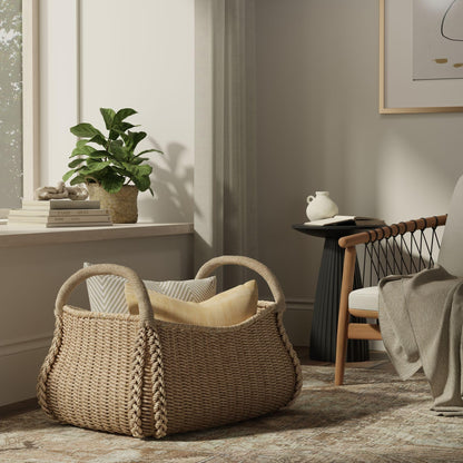 KOUBOO XL Seagrass Basket, Handmade, Living Room, Blankets, Toy Bin, Extra Storage, Decorative Storage, Laundry Basket, Brown
