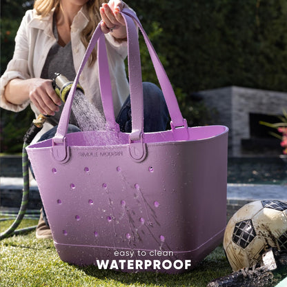 Simple Modern Extra-Large Beach Bag | Waterproof Getaway Rubber Tote with Zipper Pocket for Travel, Pool, Boat, Groceries, Sports | Sea Glass Sage