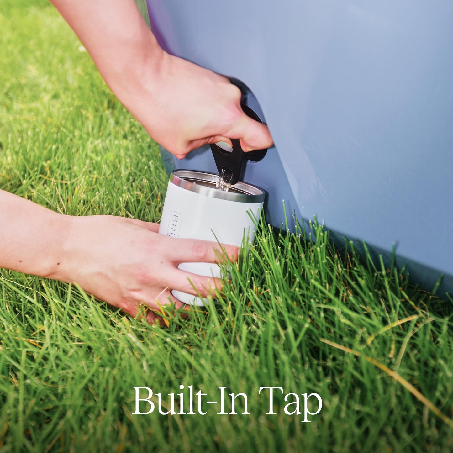 BrüMate BrüTank Wheeled Hard Cooler with Built-in 3-Gallon Drink Dispenser Tank & Tap | 7+ Day Ice Retention | Perfect for Beach, Tailgating, Camping, Sports Games, & More | 55qt (Aqua)