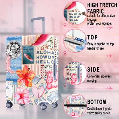 Vehcimbev Holiday Surf's Up Travel Luggage Cover Coastal Life Travel Suitcase Cover Anti-scratch Suitcase cover Fits 18-20 Inch Luggage Cover