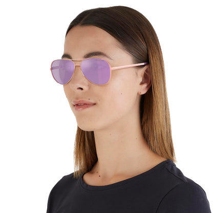 Michael Kors Women's MK5004 Chelsea Aviator Sunglasses, Rose Gold/Purple Mirrored, 59 mm