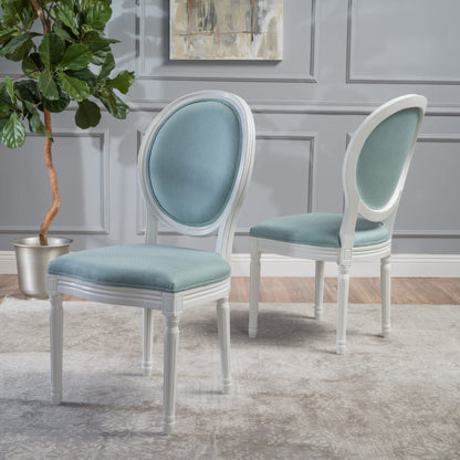 Christopher Knight Home Phinnaeus Fabric Dining Chairs, 2-Pcs Set, Light Blue