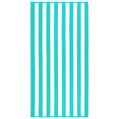 Beachland Classic Cabana Stripe Beach Towel - 30 x 60 inch - Soft Cotton Terry Resort Style Perfect for Beach and Pool (Royal-Mint-Tur, 6 Pack)
