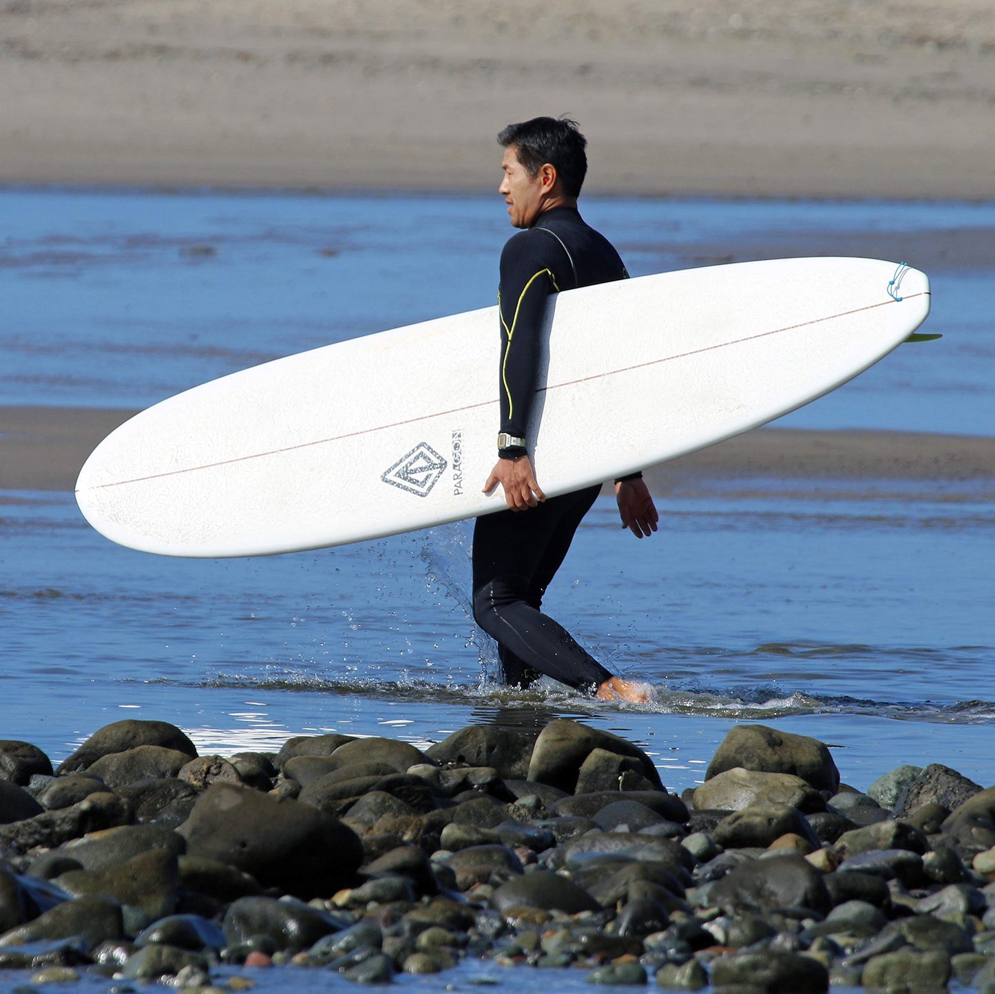 Paragon Surfboards 8'0" Fiberglass Surf Board for Adults, Kids & Beginners - Longboard Surfboard with Single Fin, Gloss Finish - Durable, Fun & Stable Tabla de Surf for All Ages Up to 250lbs