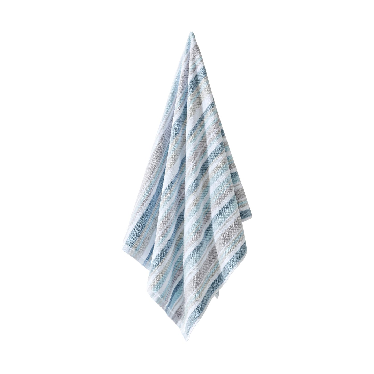 Tommy Bahama - Bath Towels, 100% Soft & Absorbent Yarn-Dyed Cotton with Twill Texture, Low Linting & Fade Resistant, Medium Weight Bathroom Towels (Ocean Bay Tranquil Blue, 3 Piece)