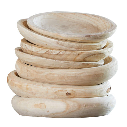 Santa Barbara Design Studio Wood Serving Bowl, Hand Carved Paulownia Wood Fruit Bowl/Decor, 11.5" Large, Natural