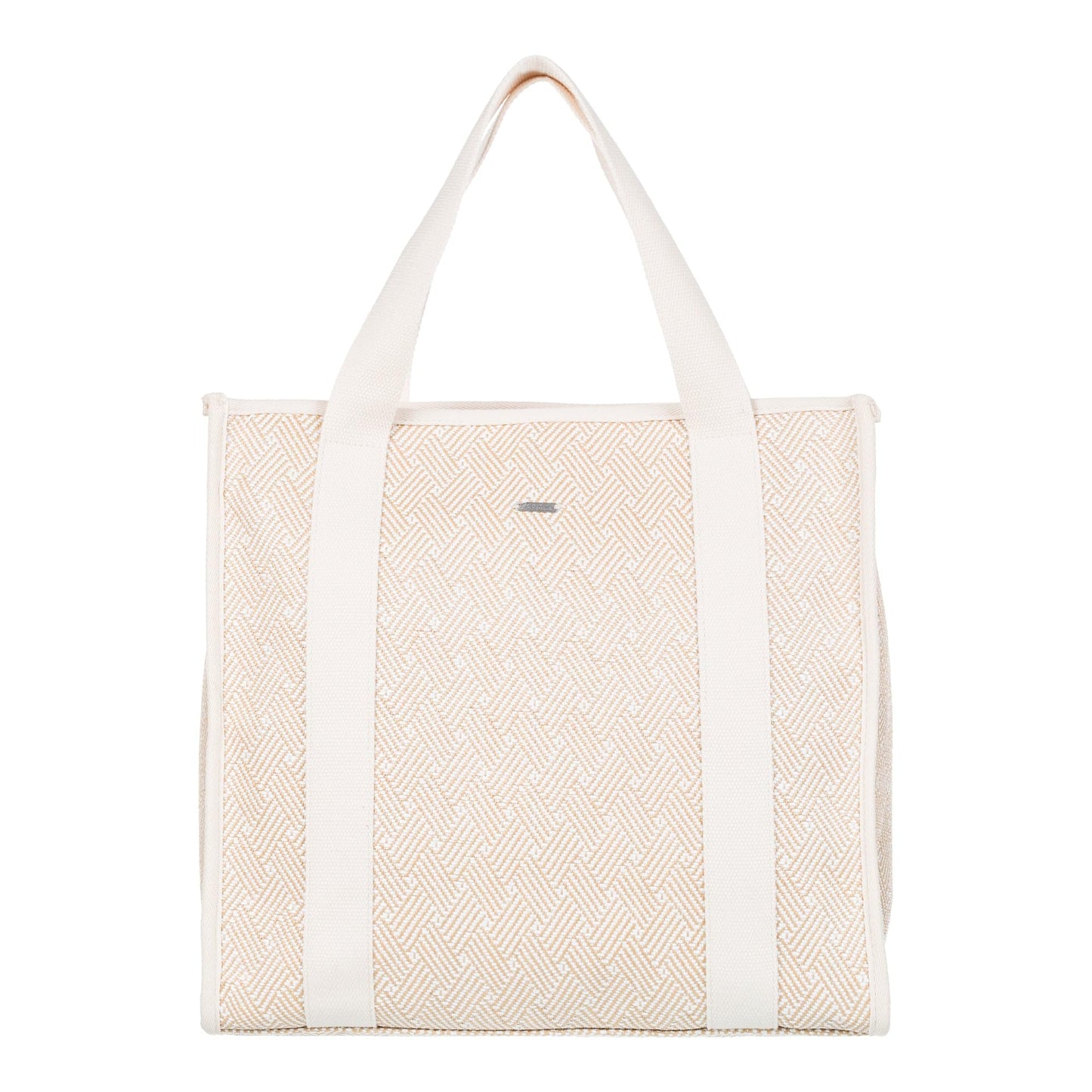 Roxy Cotton Tote Bag | Everyday Carry | Beach | Travel | Vacation | Reusable | Lightweight, Seas The Day - Natural