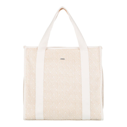 Roxy Cotton Tote Bag | Everyday Carry | Beach | Travel | Vacation | Reusable | Lightweight, Seas The Day - Natural
