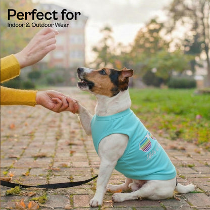 Parisian Pet Beach Dog Shirt – 100% Cotton Shirts for Small Dogs – Sleeveless Pet Vest – Lightweight and Breathable Dogs Apparel – Cute Summer Dog Clothes - Stretchy T Shirts for Pets