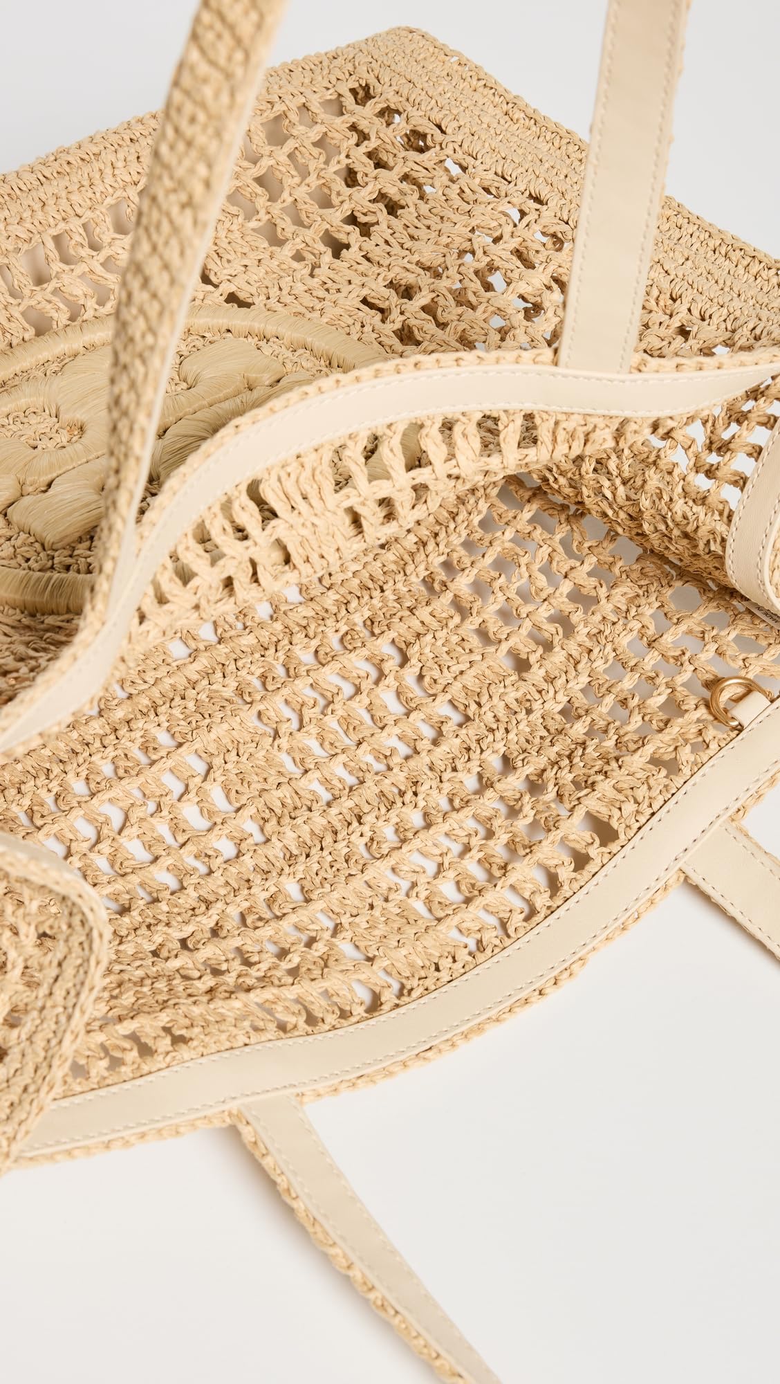 Tory Burch Women's Ella Hand Crocheted Small Tote, Natural, Tan, One Size