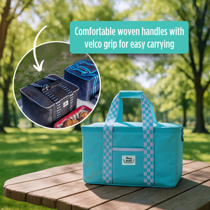 Fancy Panz - Aqua Insulated Casserole Carrier Bag - Insulated Thermal Bags for Hot & Cold Food Holds 2 Standard Size Fancy Panz - 2 Pockets - Food Container - Hosting Essentials