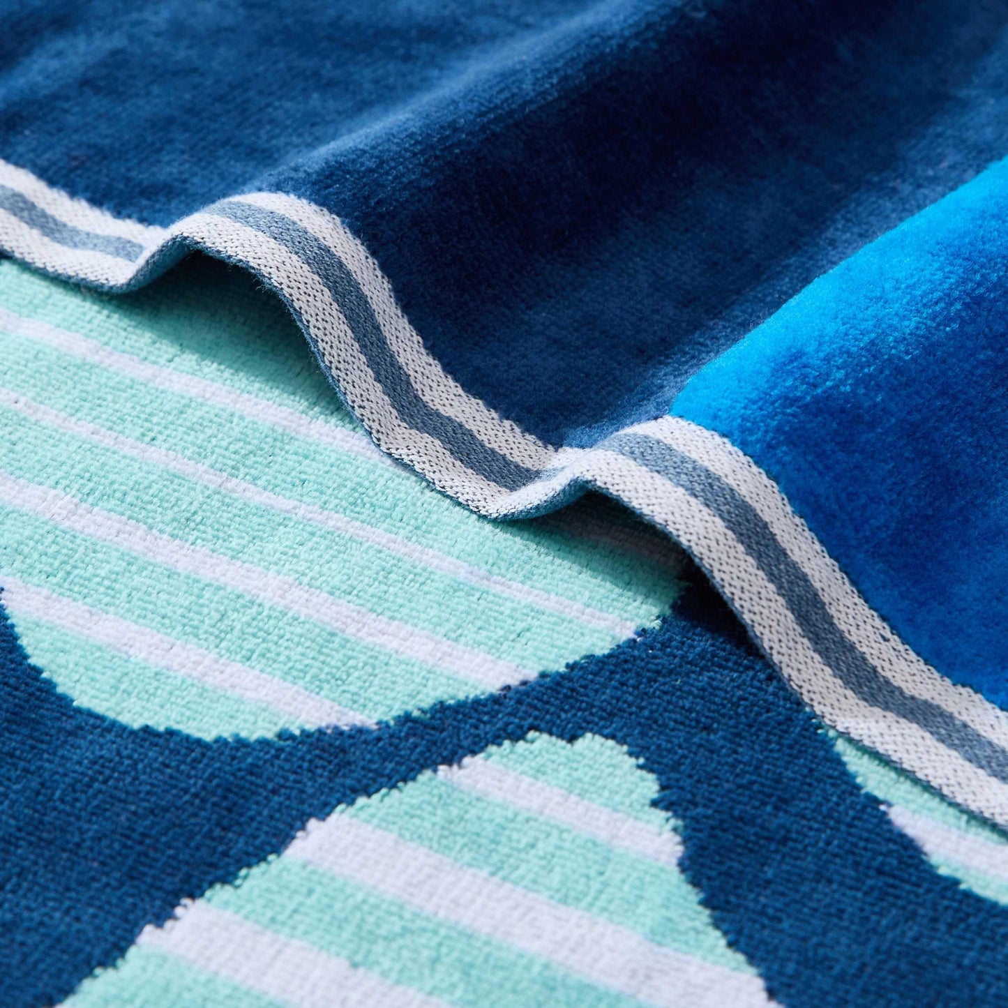 Nautica - Oversized Beach Towel Set, Soft Plush Velour Towels with Hanging Loop, Quick Dry & Absorbent, Beach Vacation Essentials for Adults & Travel (Turtle Beach Blue, 2-Pack)