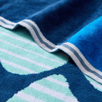 Nautica - Oversized Beach Towel Set, Soft Plush Velour Towels with Hanging Loop, Quick Dry & Absorbent, Beach Vacation Essentials for Adults & Travel (Turtle Beach Blue, 2-Pack)