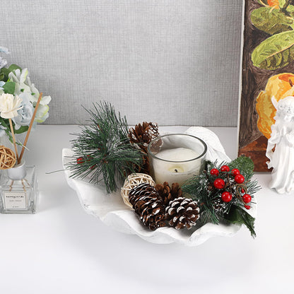 GUSHBIN Resin Seashell Decorative Bowl for Home Decor Key Bowl for Entryway Table Catch All Bowl for Candy Makeup Jewelry Display Holder, White