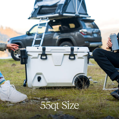 BrüMate BrüTank Wheeled Hard Cooler with Built-in 3-Gallon Drink Dispenser Tank & Tap | 7+ Day Ice Retention | Perfect for Beach, Tailgating, Camping, Sports Games, & More | 55qt (Blue Agave)